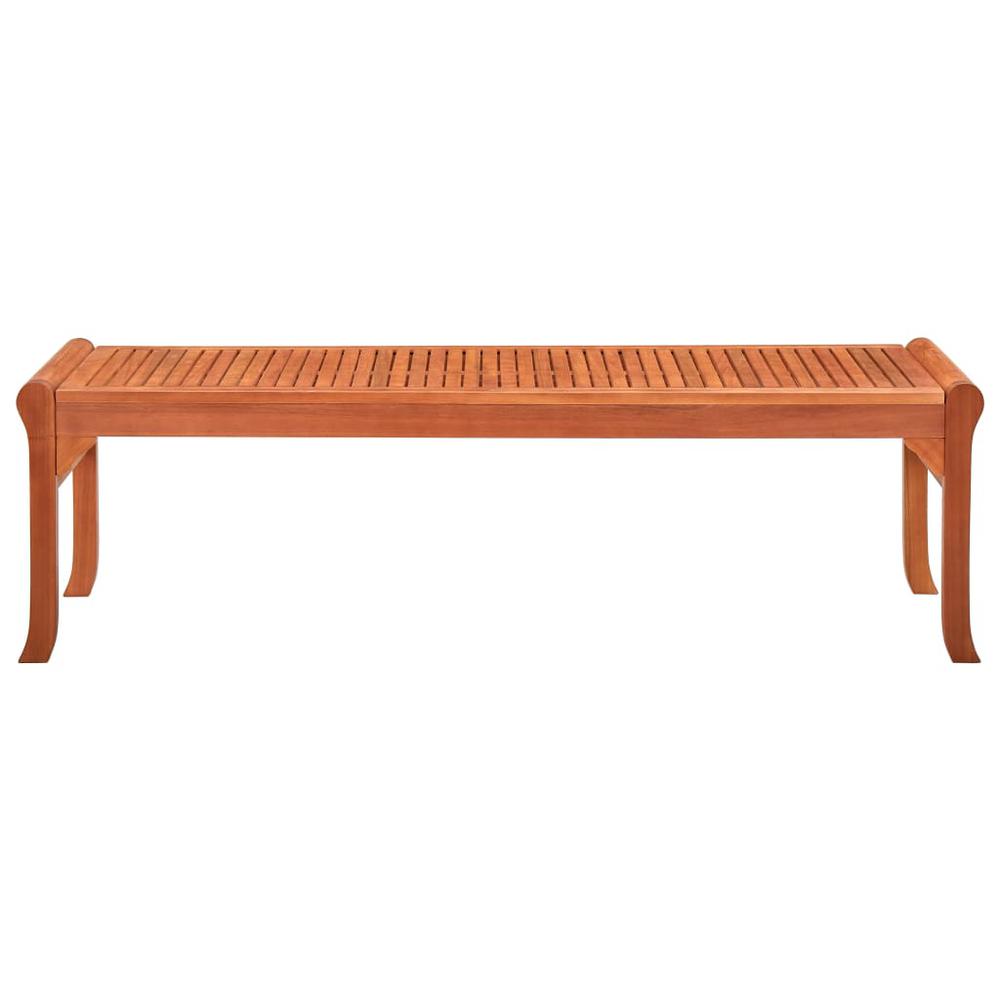 vidaXL 3-Seater Garden Bench 59.1" Solid Eucalyptus Wood 5276. Picture 2