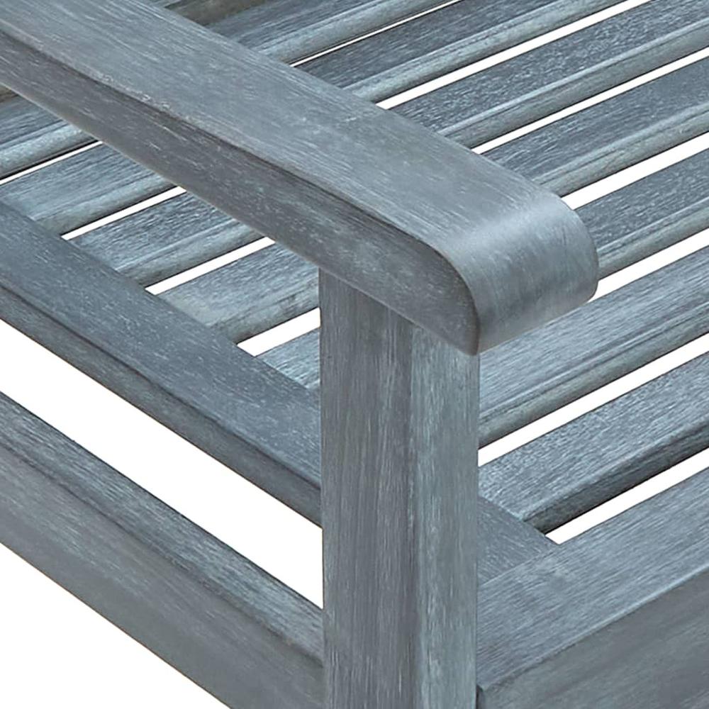 vidaXL 3-Seater Garden Bench 59.1" Gray Solid Eucalyptus Wood 5279. Picture 6