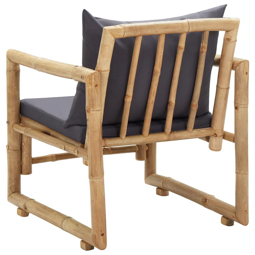 vidaXL Patio Chairs with Cushions 2 pcs Bamboo. Picture 6