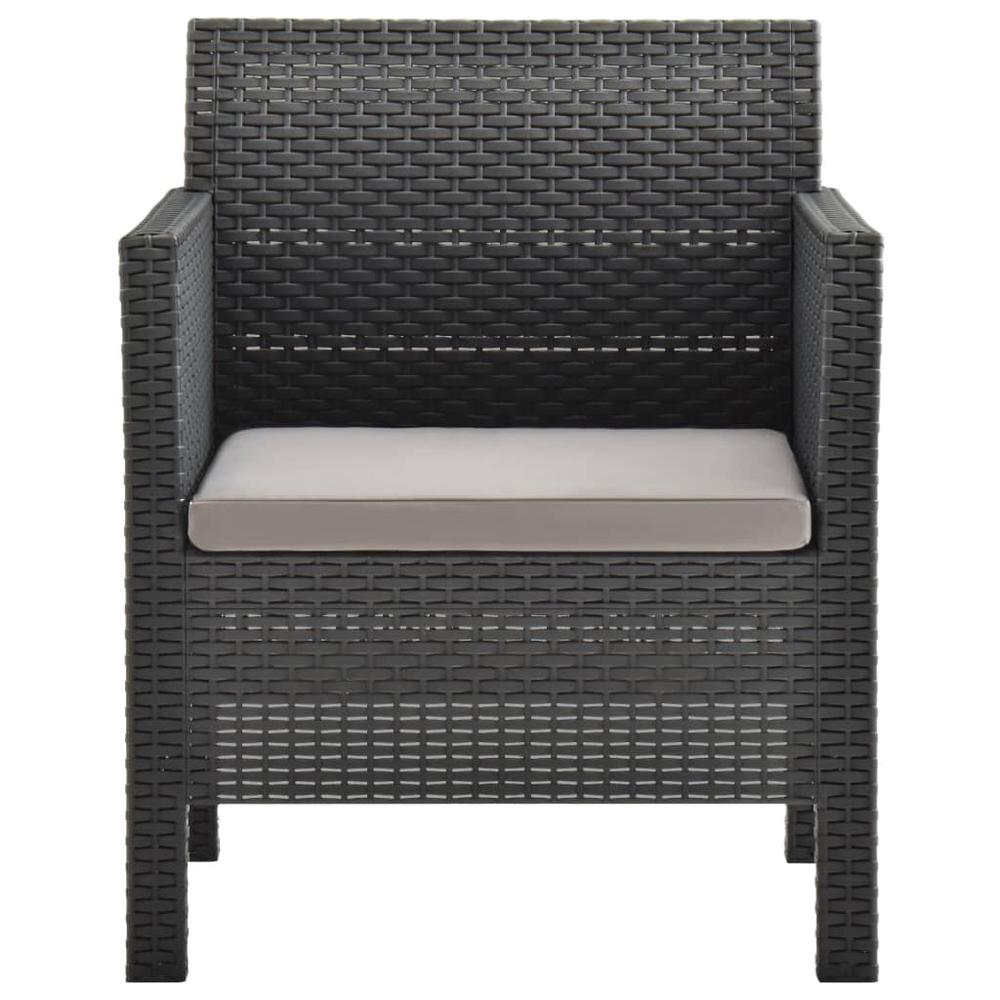 vidaXL Garden Chair with Cushion PP Anthracite 5639. Picture 2