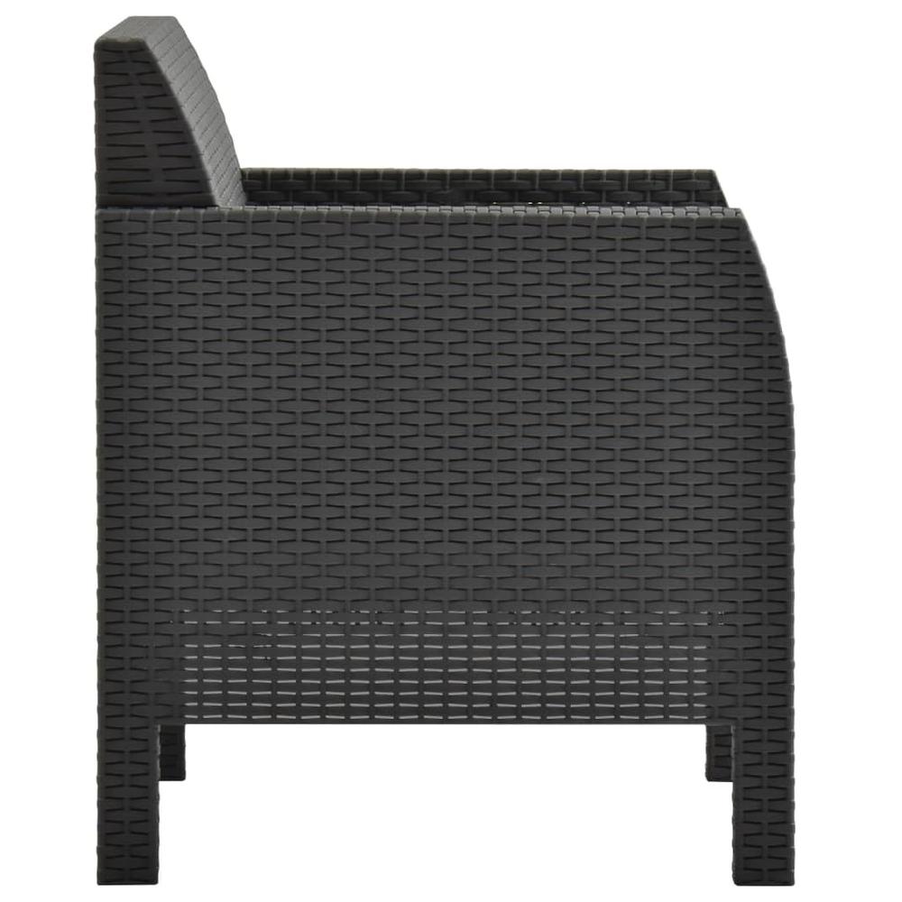 vidaXL Garden Chair with Cushion PP Anthracite 5639. Picture 3
