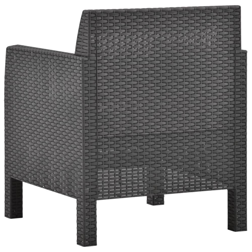 vidaXL Garden Chair with Cushion PP Anthracite 5639. Picture 4