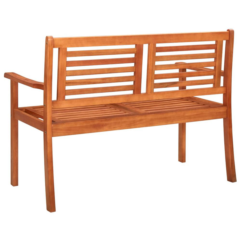 vidaXL 2-Seater Patio Bench with Cushion 47.2" Solid Eucalyptus Wood, 3060969. Picture 5