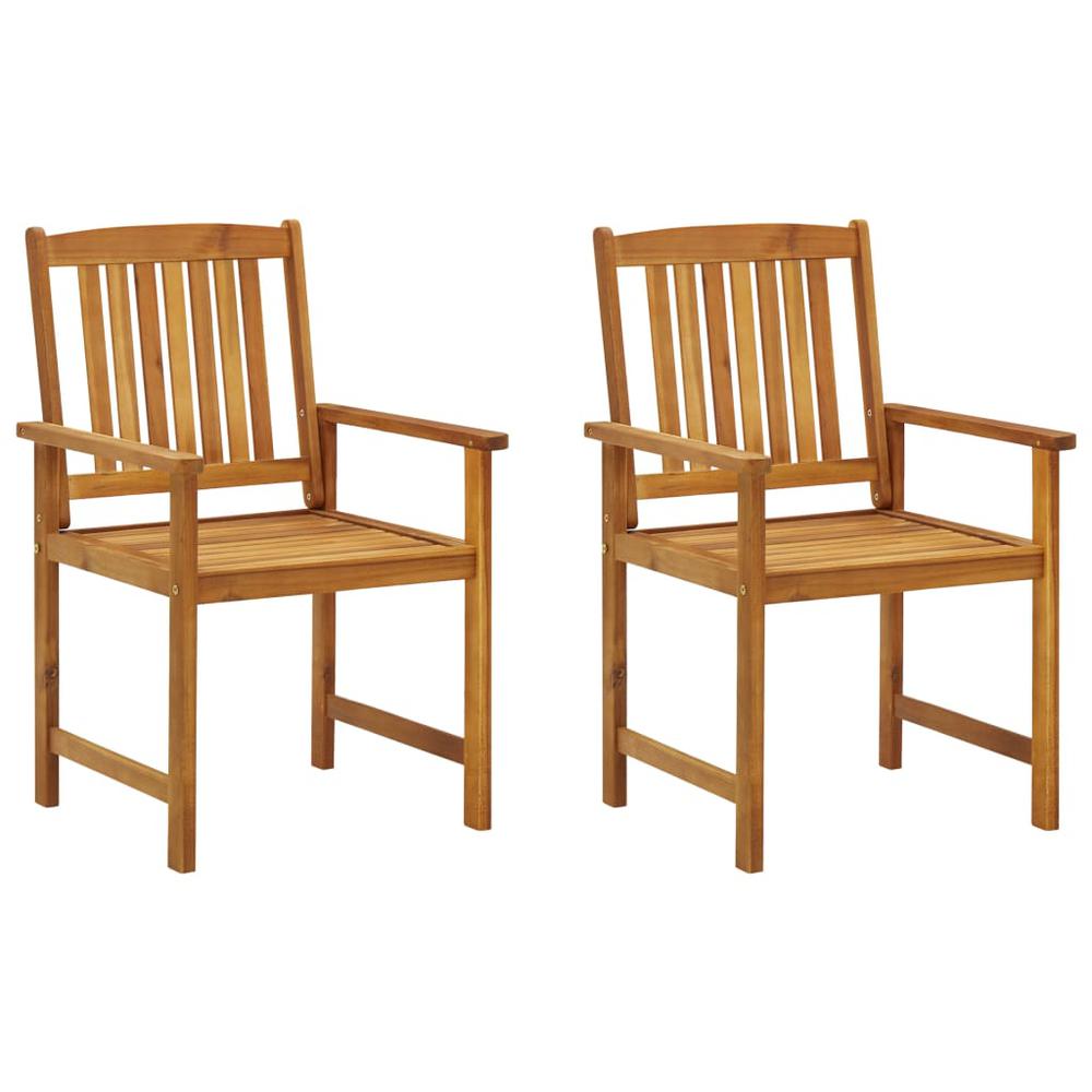 vidaXL Director's Chairs with Cushions 2 pcs Solid Acacia Wood 1169. Picture 2