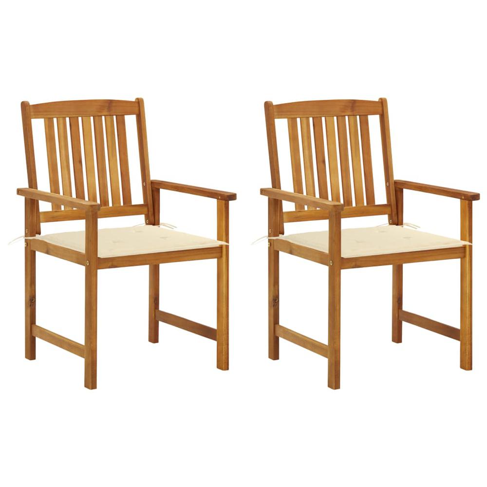 vidaXL Director's Chairs with Cushions 2 pcs Solid Acacia Wood 1171. Picture 1