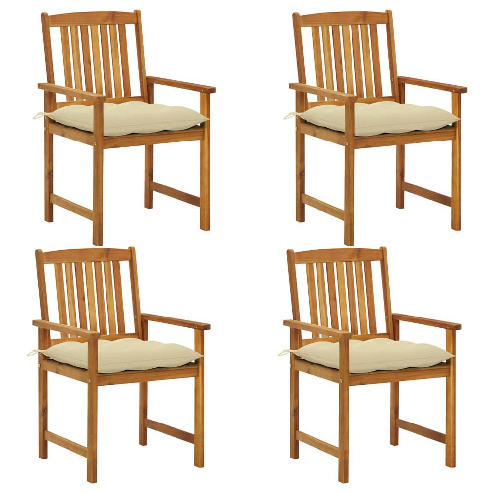 vidaXL Director's Chairs with Cushions 4 pcs Solid Acacia Wood 1202. Picture 1