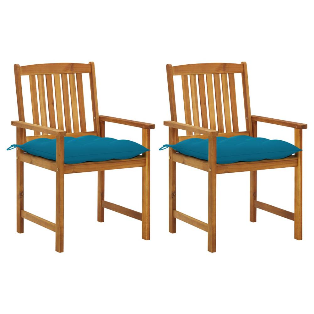 Patio Chairs with Cushions 2 pcs Solid Acacia Wood. Picture 12