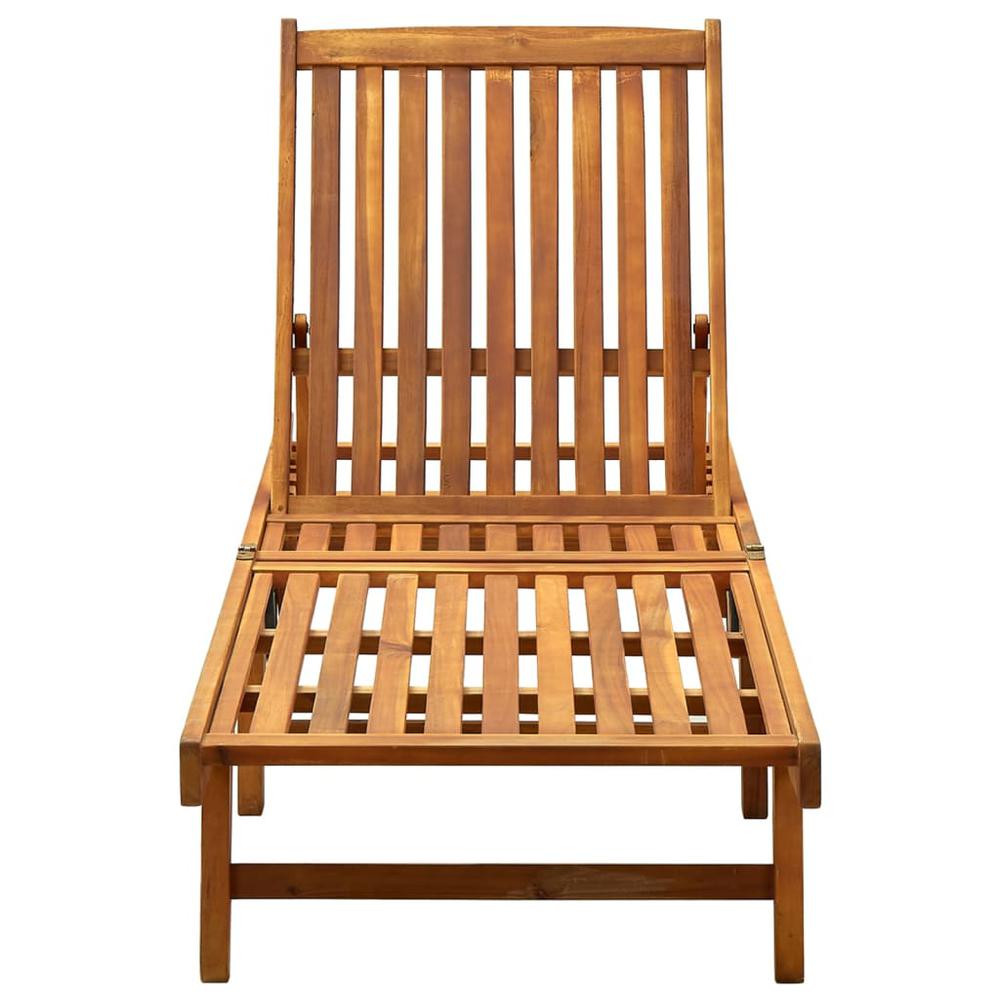 Patio Sun Lounger with Cushion Solid Wood Acacia. Picture 2
