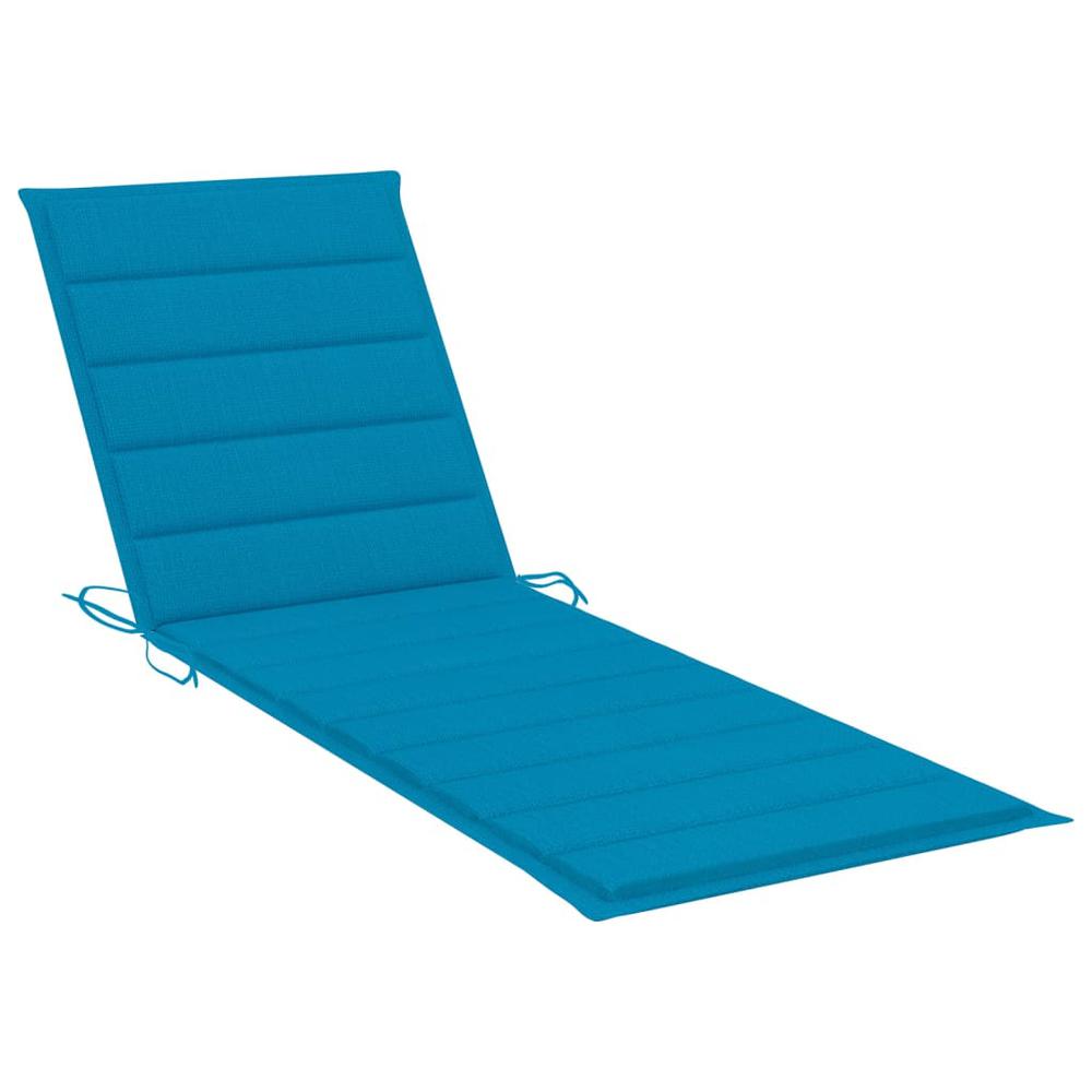 Patio Sun Lounger with Cushion Solid Wood Acacia. Picture 9