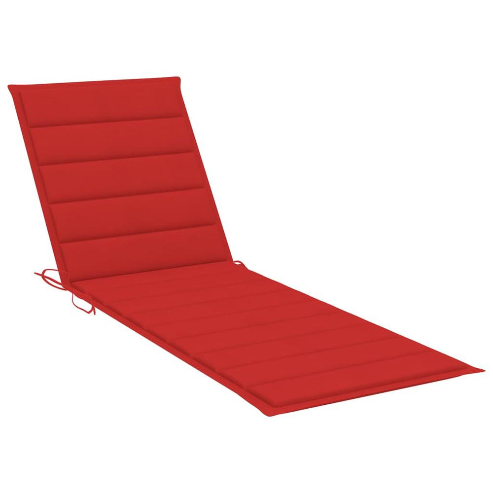 Patio Sun Lounger with Cushion Solid Acacia Wood. Picture 9