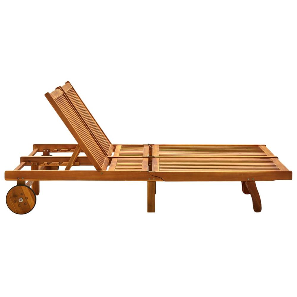 2-Person Patio Sun Lounger with Cushions Solid Acacia Wood. Picture 1