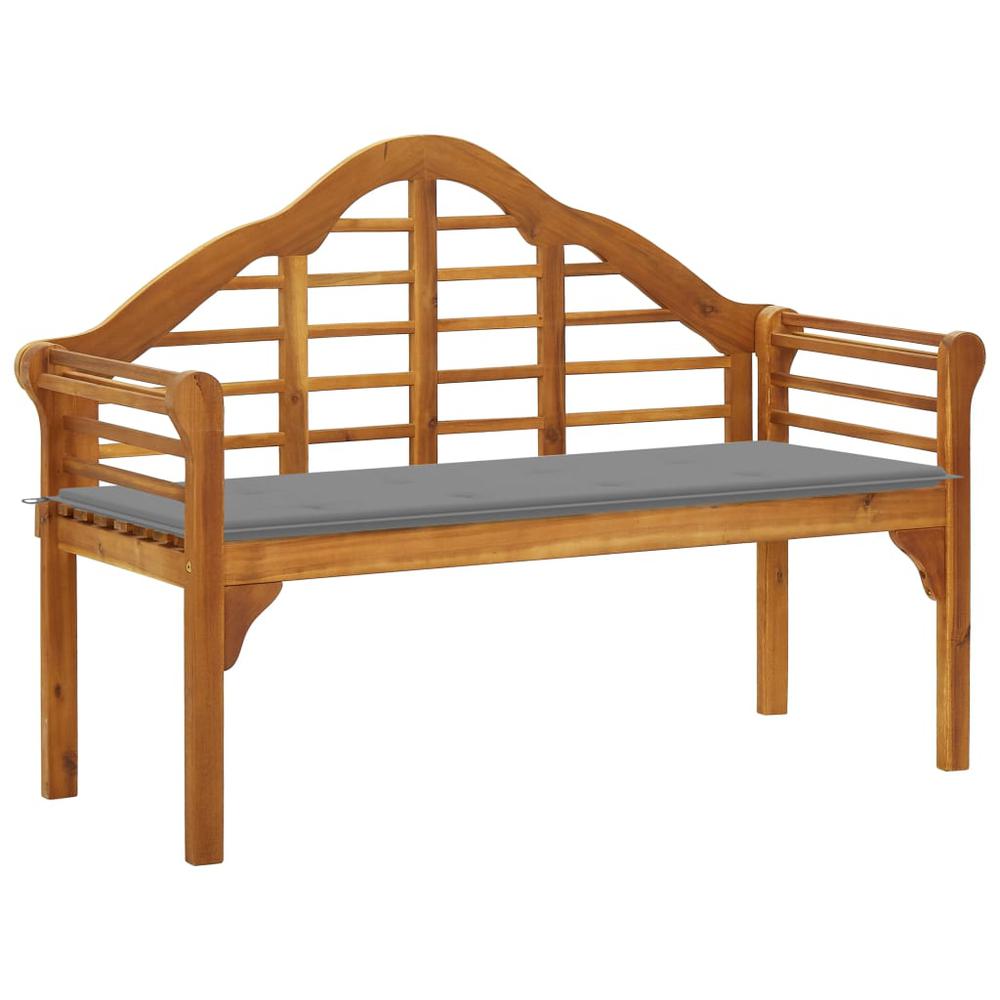 vidaXL Garden Queen Bench with Cushion 53.1" Solid Acacia Wood 1405. Picture 1