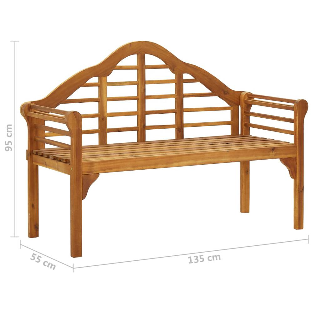 vidaXL Patio Queen Bench with Cushion 53.1" Solid Acacia Wood, 3061411. Picture 9
