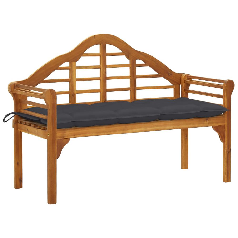 vidaXL Garden Queen Bench with Cushion 53.1" Solid Acacia Wood 1419. Picture 1