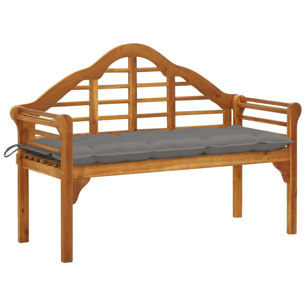 vidaXL Garden Queen Bench with Cushion 53.1" Solid Acacia Wood 1420. Picture 1