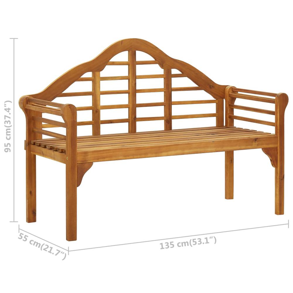 vidaXL Garden Queen Bench with Cushion 53.1" Solid Acacia Wood 1420. Picture 11