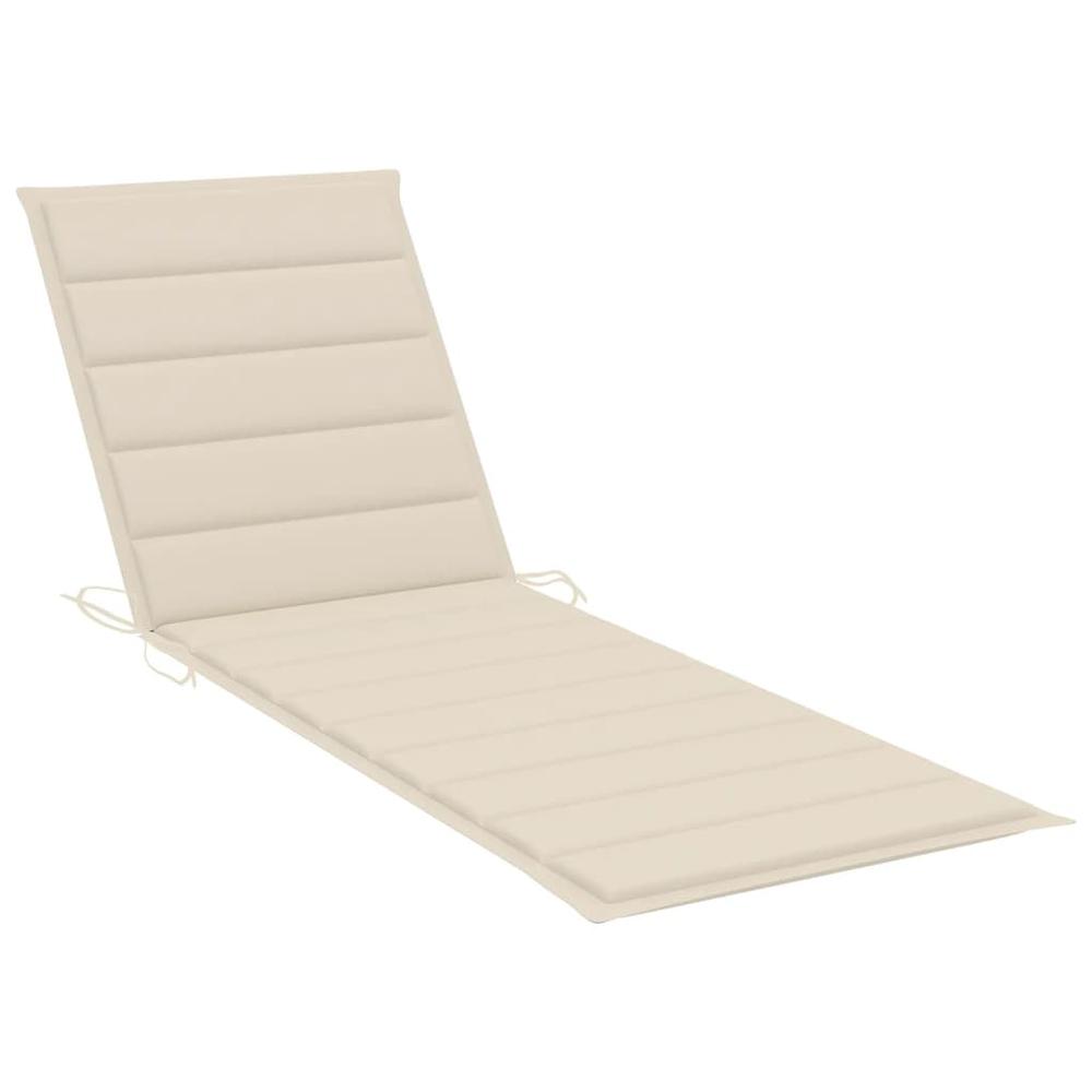vidaXL Sun Lounger with Cushion Solid Acacia Wood and Galvanized Steel, 3061544. Picture 6