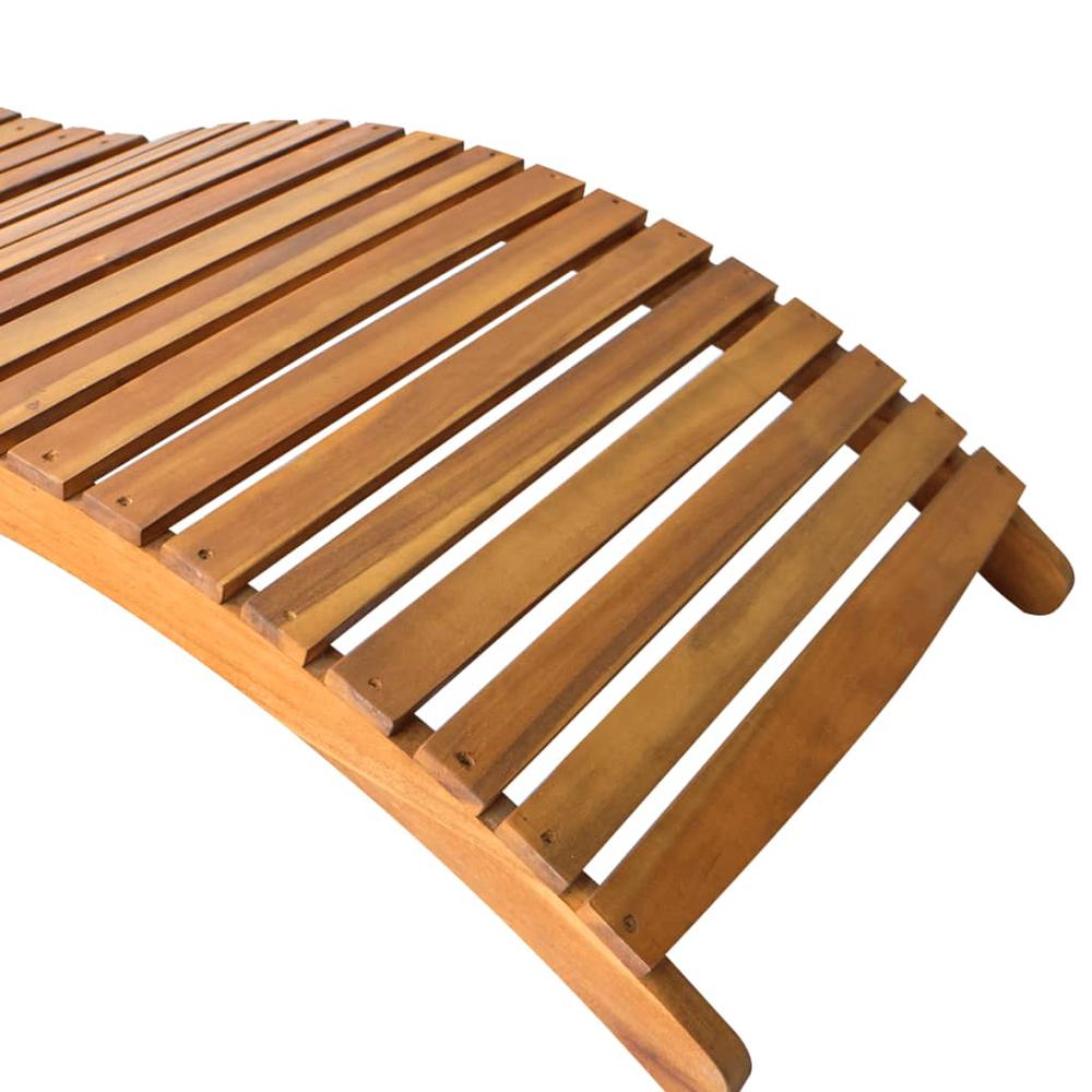 vidaXL Patio Sun Lounger with Cushion Solid Acacia Wood, 3061572. Picture 5