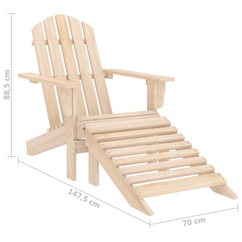 Patio Adirondack Chair with Ottoman Solid Fir Wood. Picture 7
