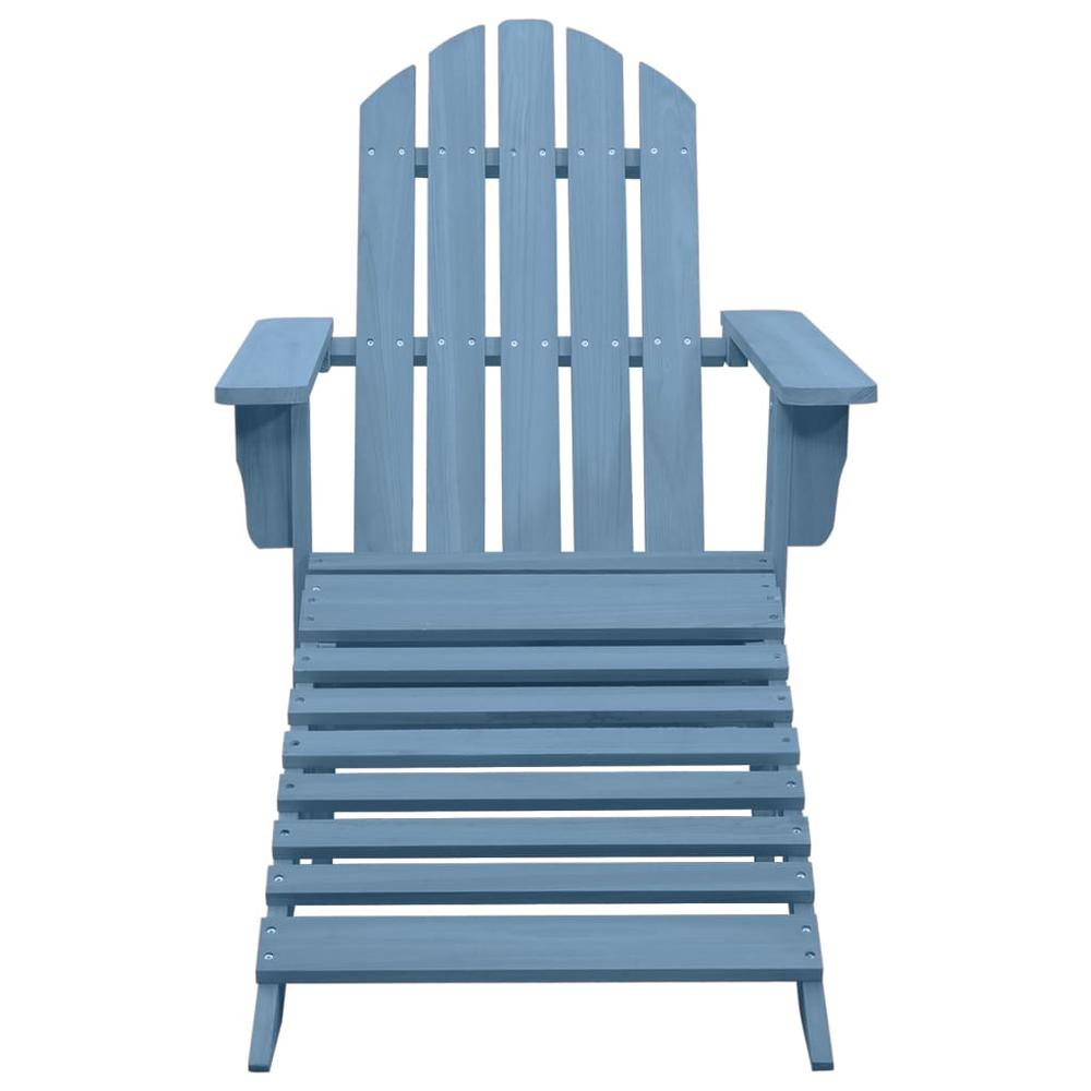 Patio Adirondack Chair with Ottoman Solid Fir Wood Blue. Picture 1