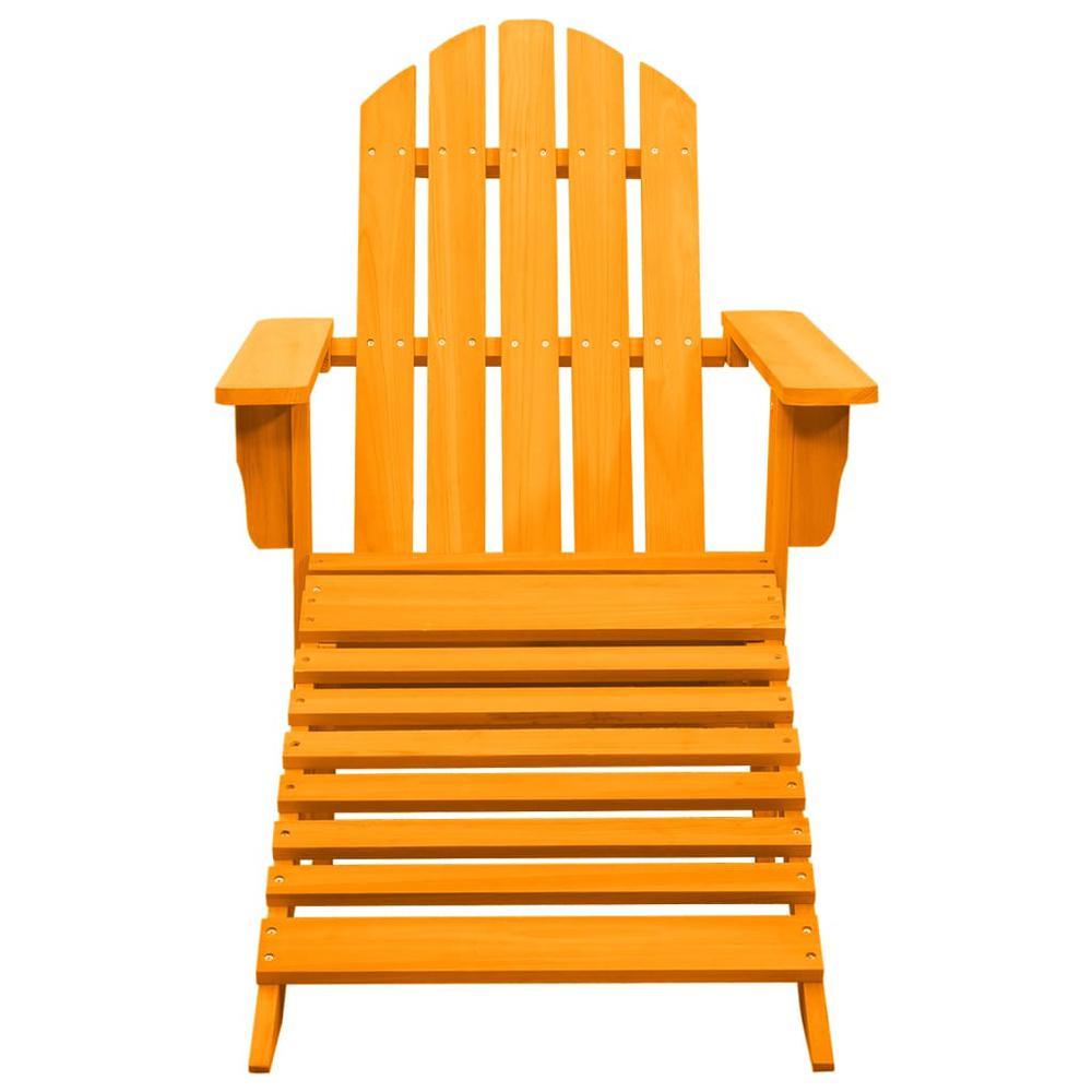 Patio Adirondack Chair with Ottoman Solid Fir Wood Orange. Picture 1