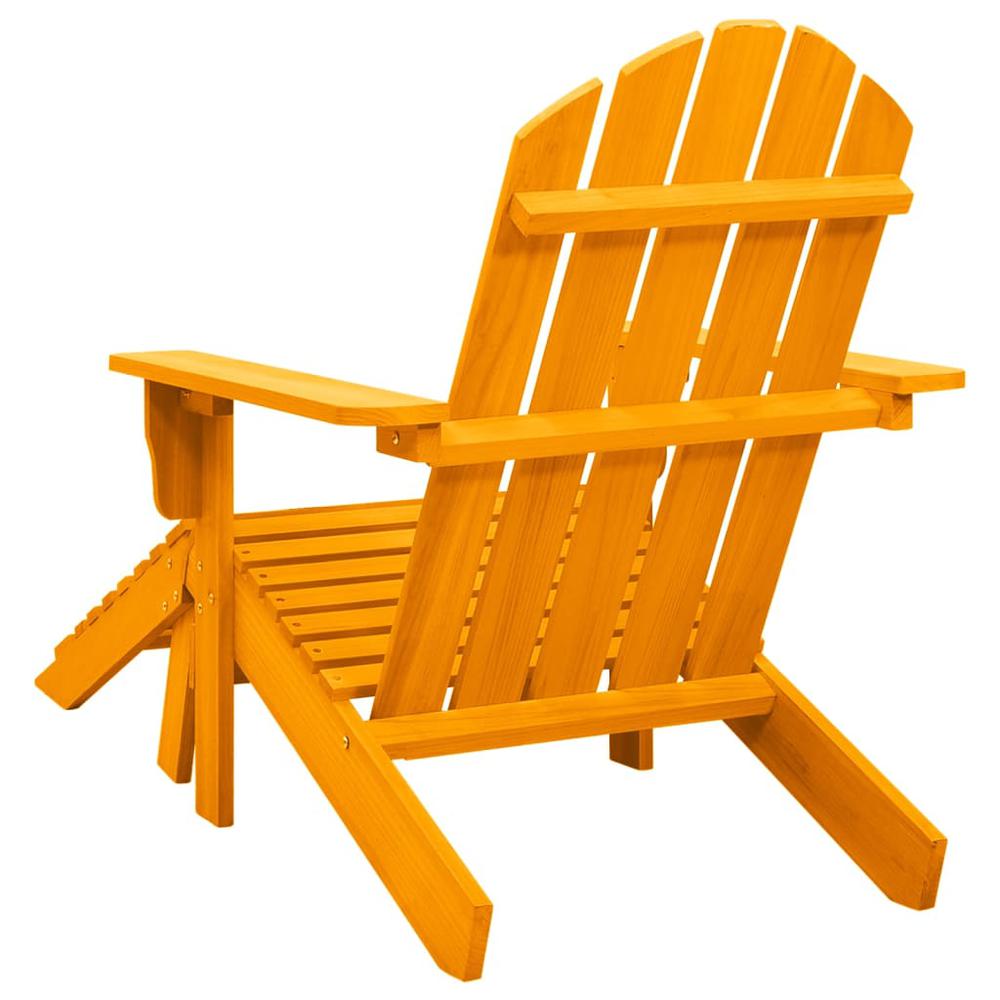 Patio Adirondack Chair with Ottoman Solid Fir Wood Orange. Picture 3