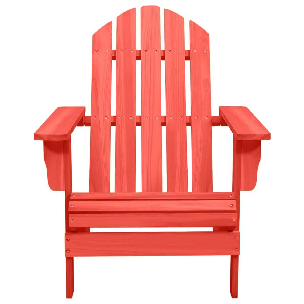 Patio Adirondack Chair Solid Fir Wood Red. Picture 1