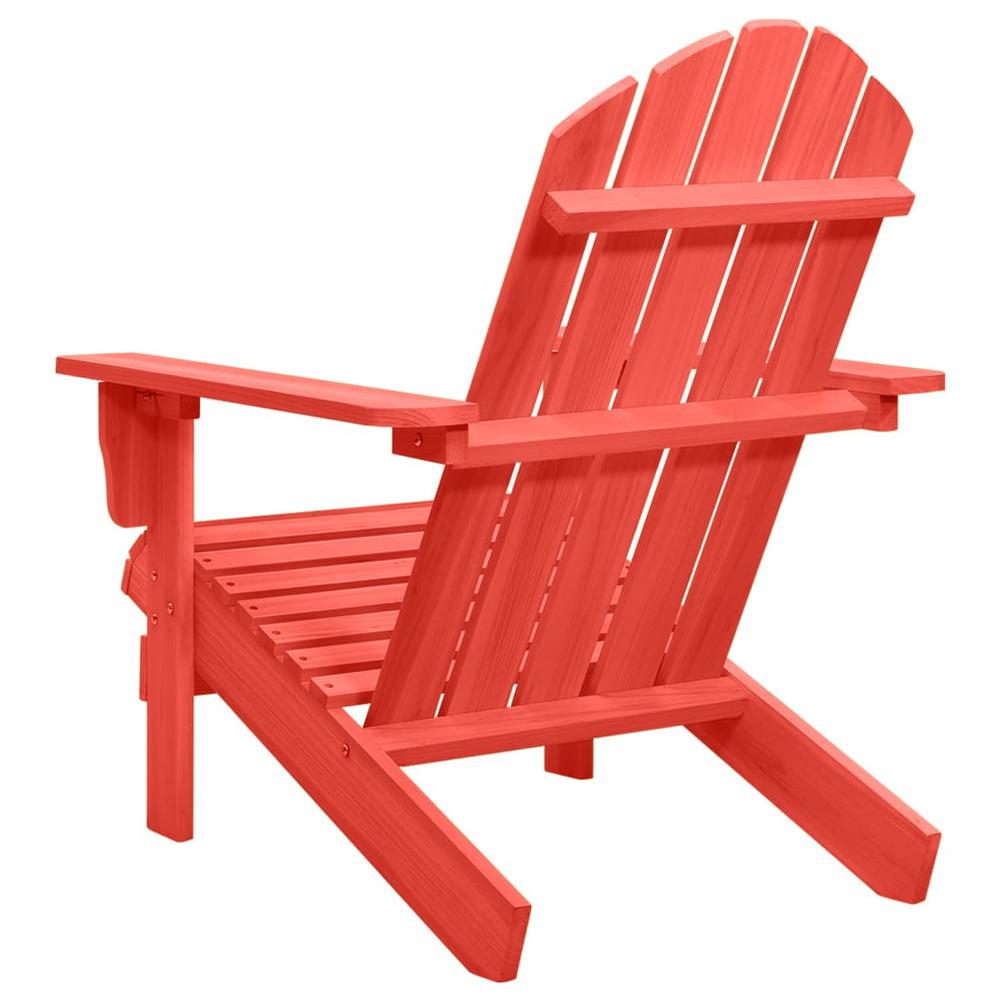 Patio Adirondack Chair Solid Fir Wood Red. Picture 3