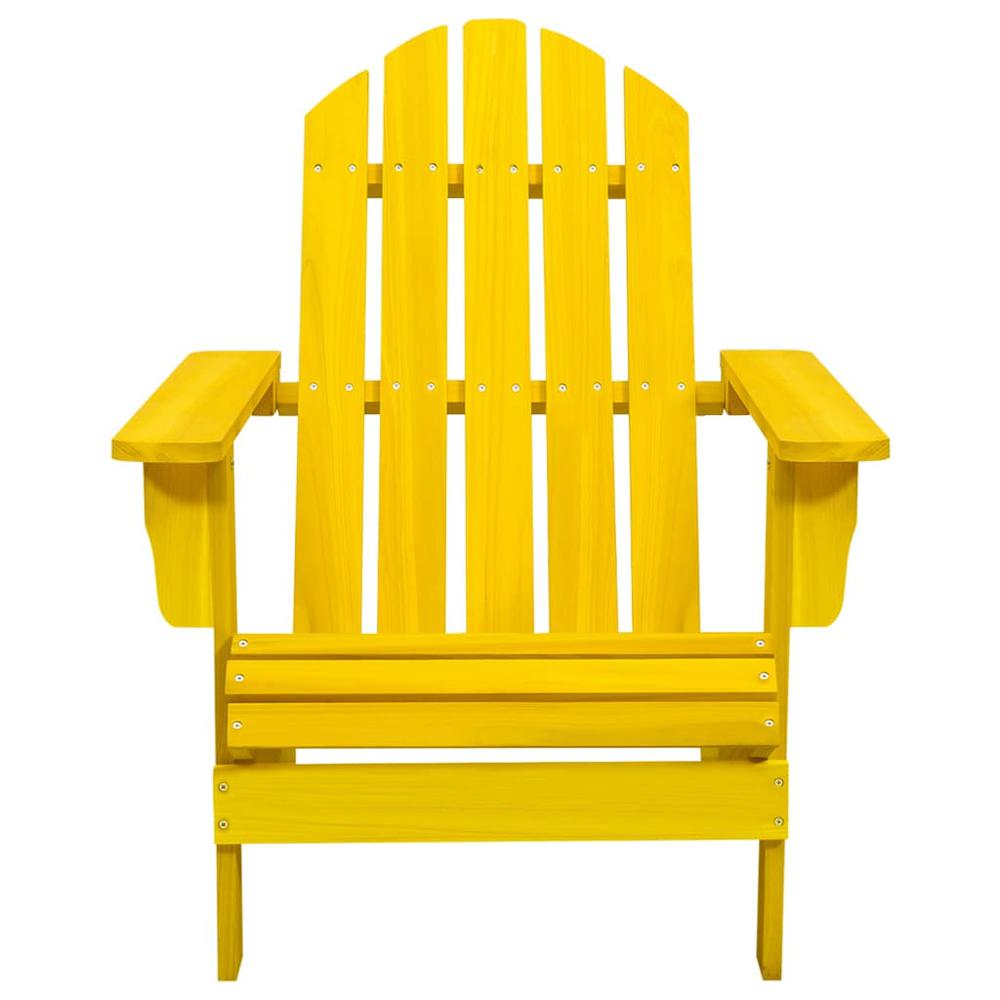 Patio Adirondack Chair Solid Fir Wood Yellow. Picture 1