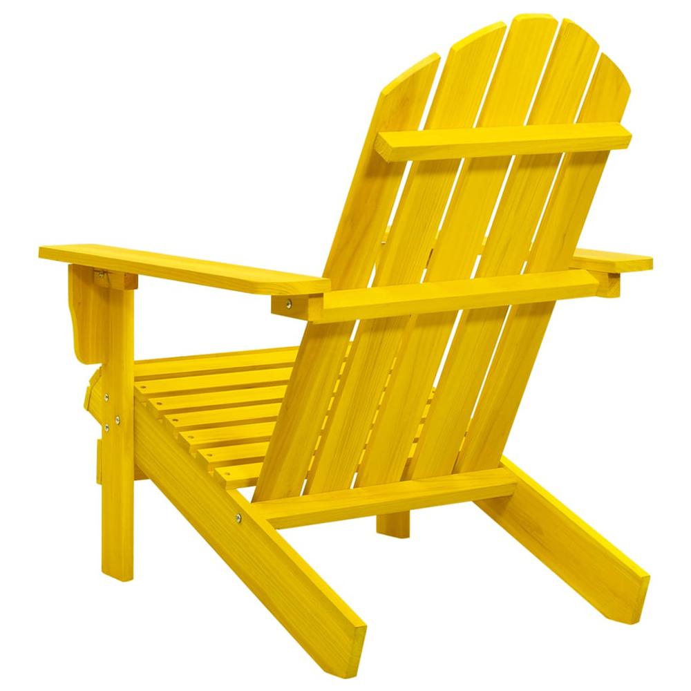 Patio Adirondack Chair Solid Fir Wood Yellow. Picture 3