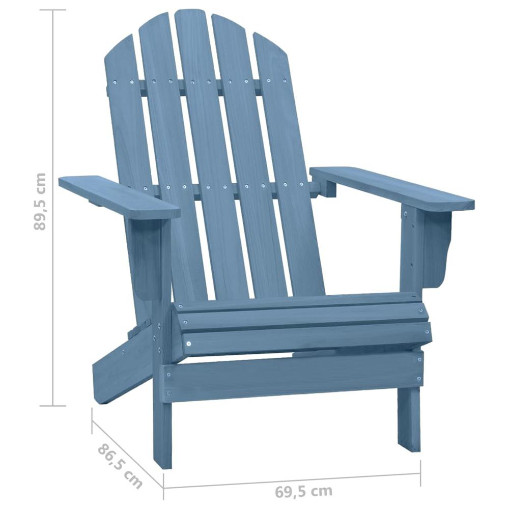 Patio Adirondack Chair Solid Fir Wood Blue. Picture 5