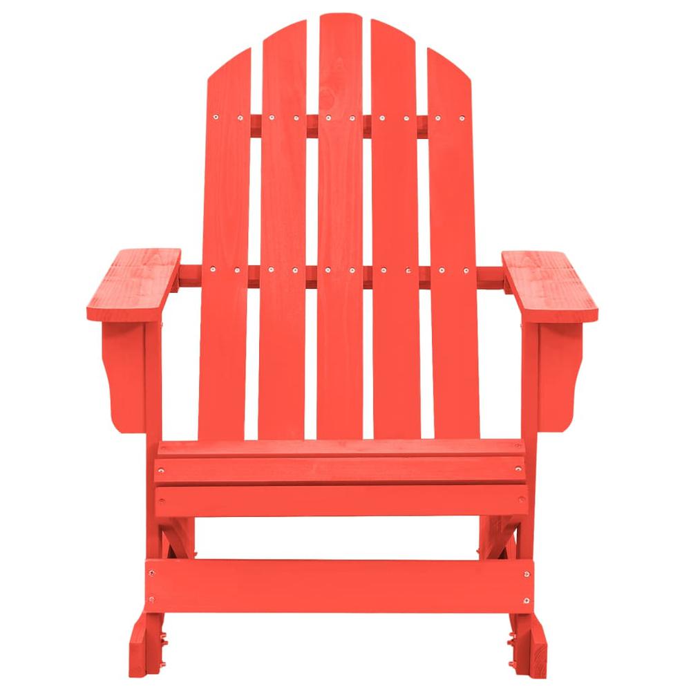 Patio Rocking Adirondack Chair Solid Fir Wood Red. Picture 1