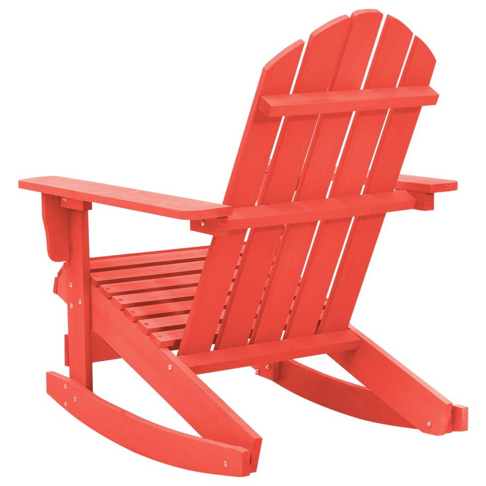 Patio Rocking Adirondack Chair Solid Fir Wood Red. Picture 3