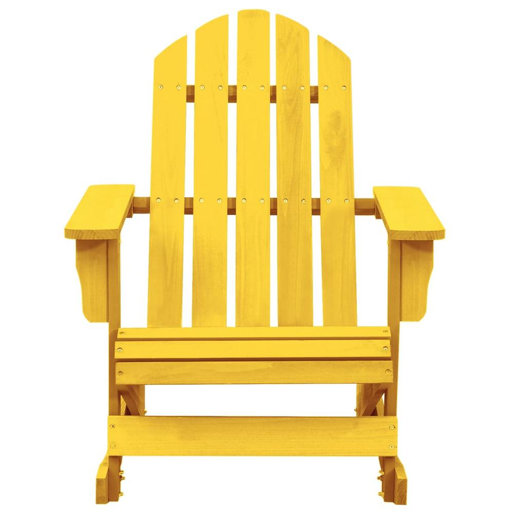 Patio Adirondack Rocking Chair Solid Fir Wood Yellow. Picture 1