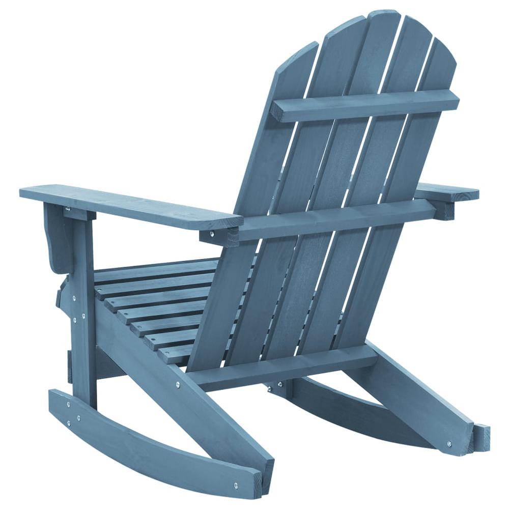 Patio Adirondack Rocking Chair Solid Fir Wood Blue. Picture 3