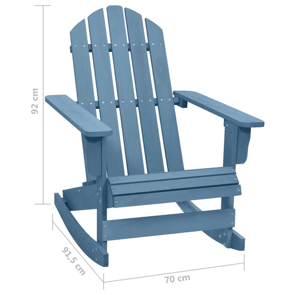 Patio Adirondack Rocking Chair Solid Fir Wood Blue. Picture 5