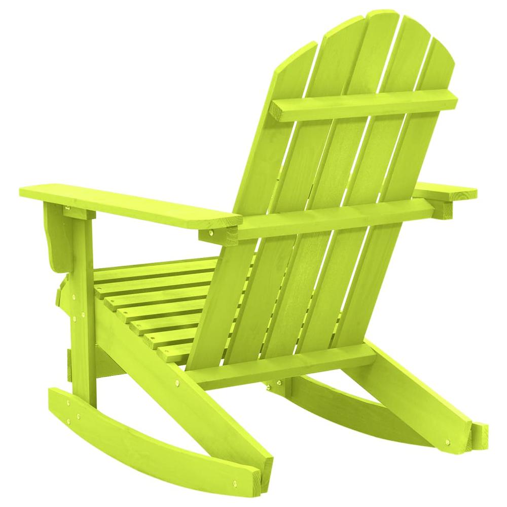 Patio Adirondack Rocking Chair Solid Fir Wood Green. Picture 3