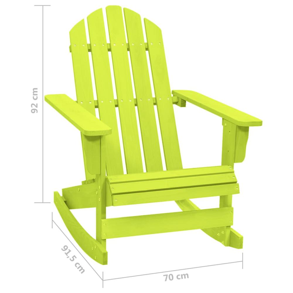 Patio Adirondack Rocking Chair Solid Fir Wood Green. Picture 5