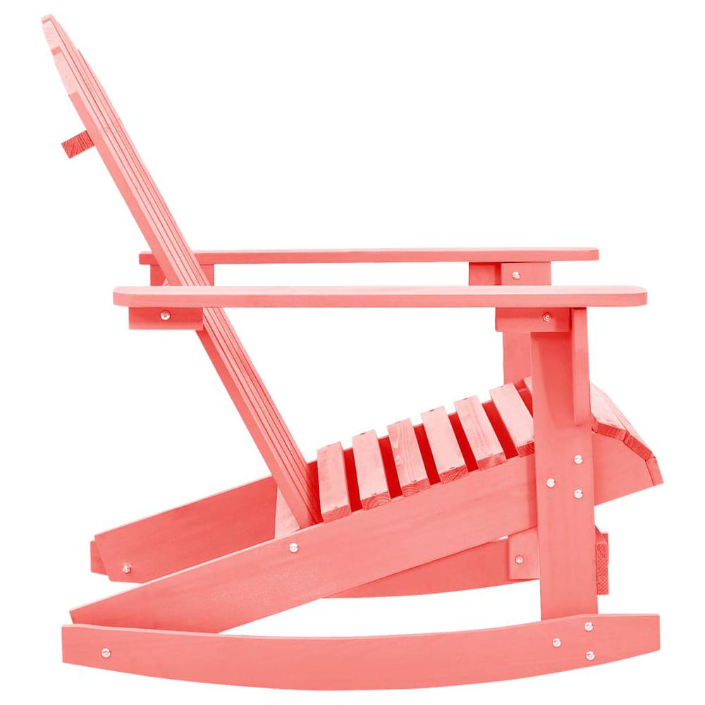 Patio Adirondack Rocking Chair Solid Fir Wood Pink. Picture 2