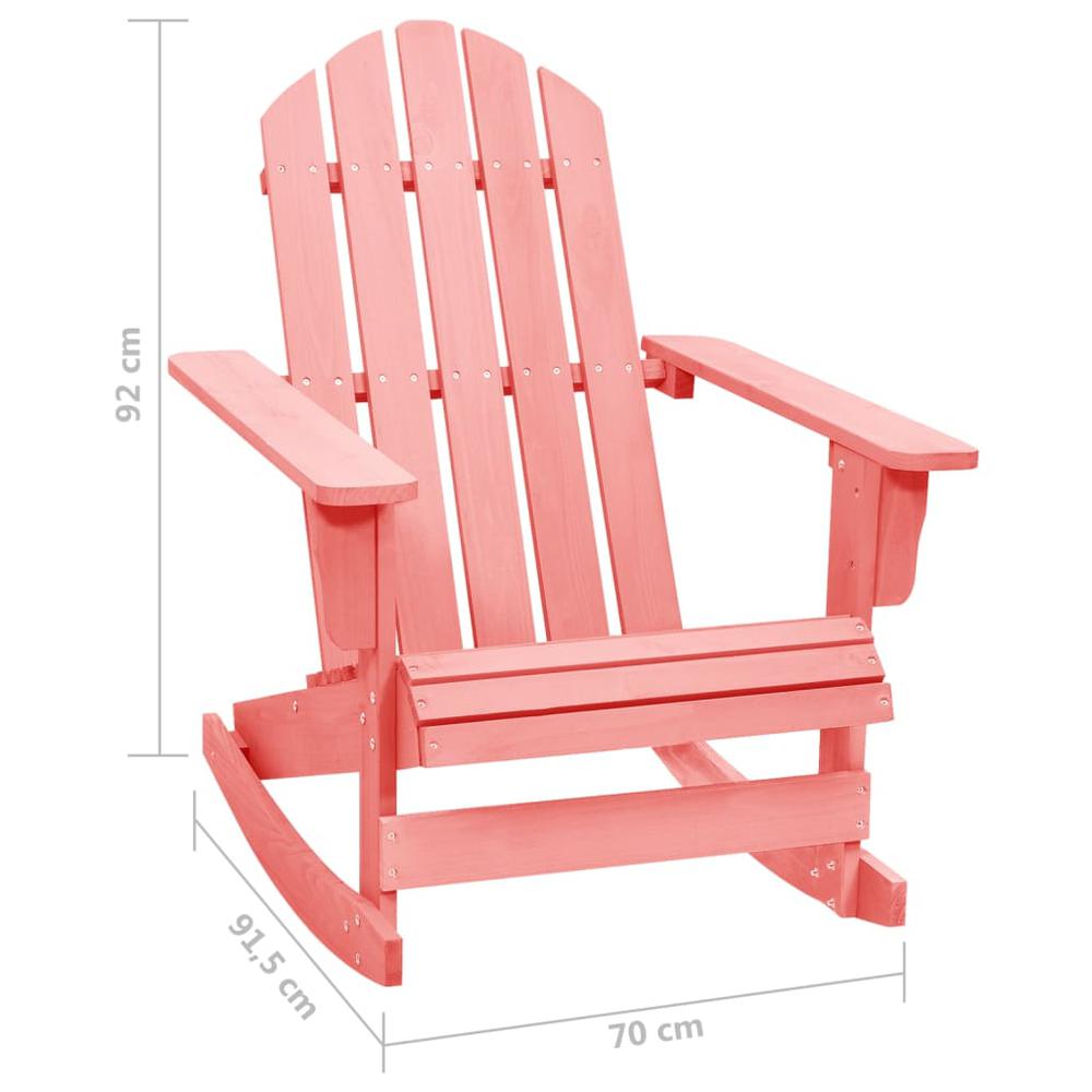 Patio Adirondack Rocking Chair Solid Fir Wood Pink. Picture 5