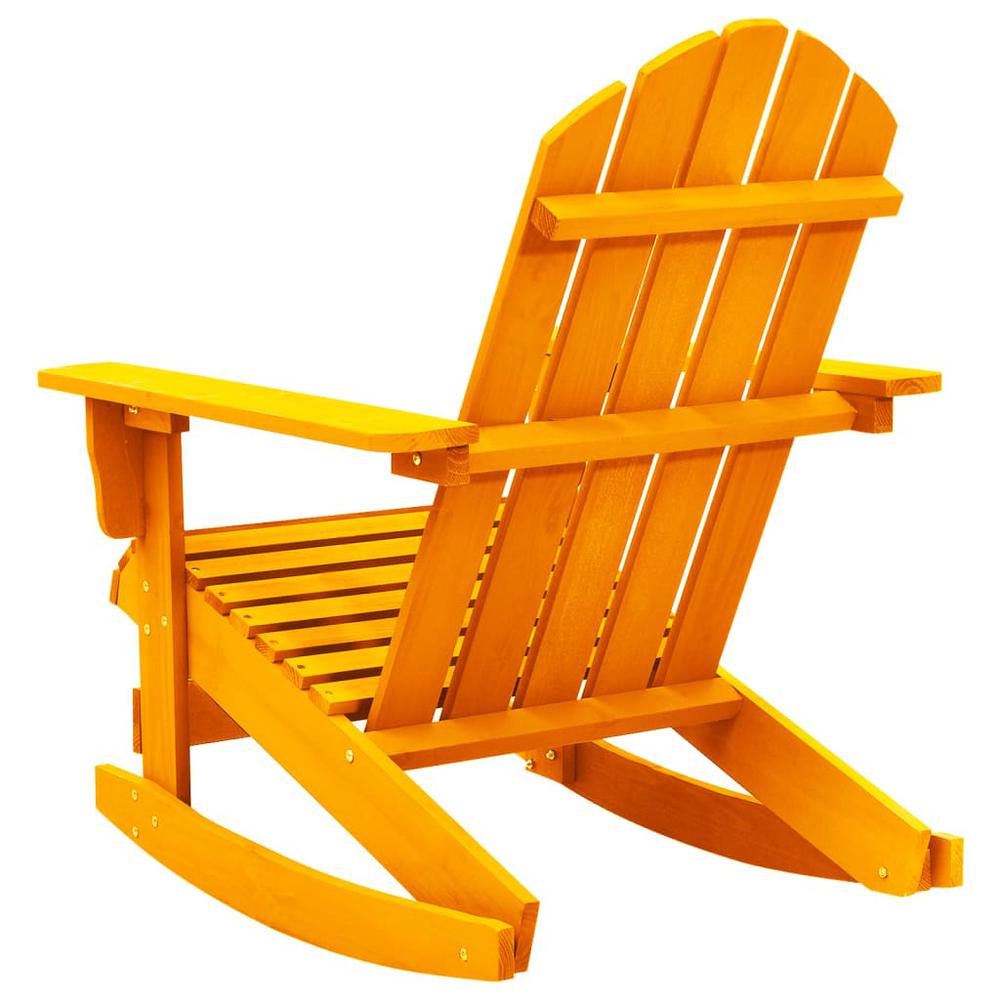 Patio Adirondack Rocking Chair Solid Fir Wood Orange. Picture 3