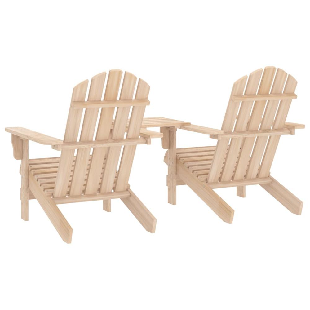 Patio Adirondack Chairs with Tea Table Solid Fir Wood. Picture 3