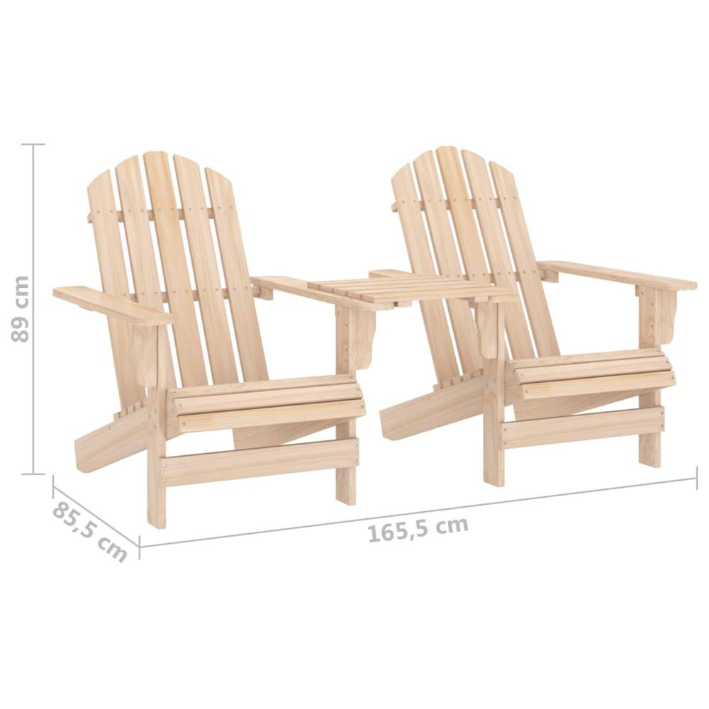 Patio Adirondack Chairs with Tea Table Solid Fir Wood. Picture 5