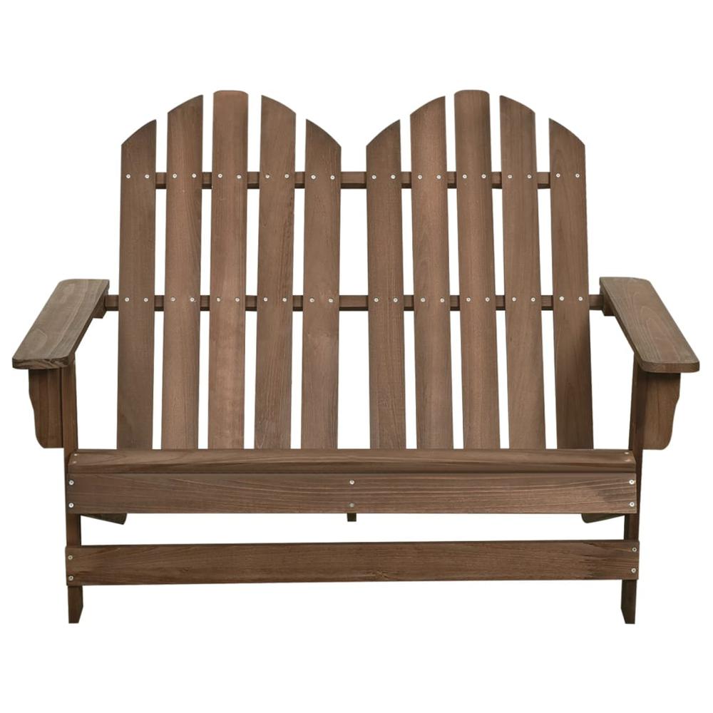 2-Seater Patio Adirondack Chair Solid Wood Fir Brown. Picture 1