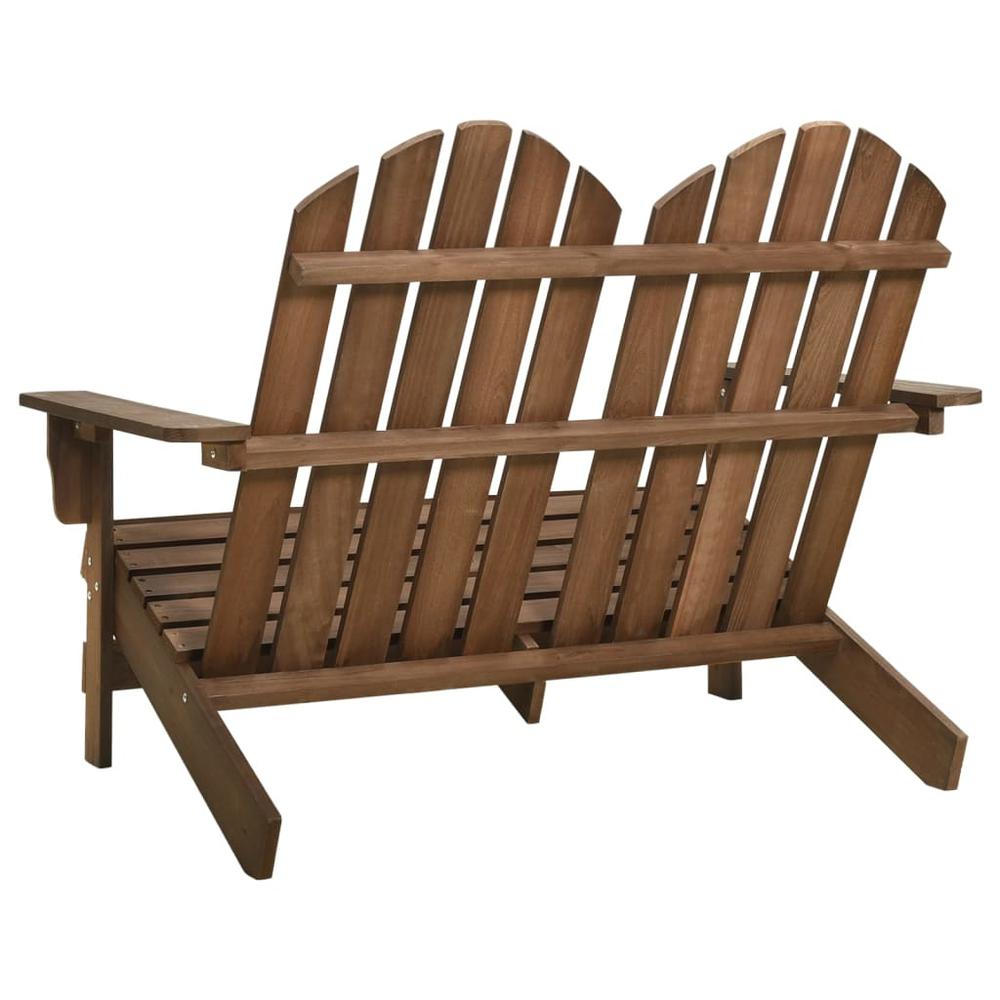 2-Seater Patio Adirondack Chair Solid Wood Fir Brown. Picture 3