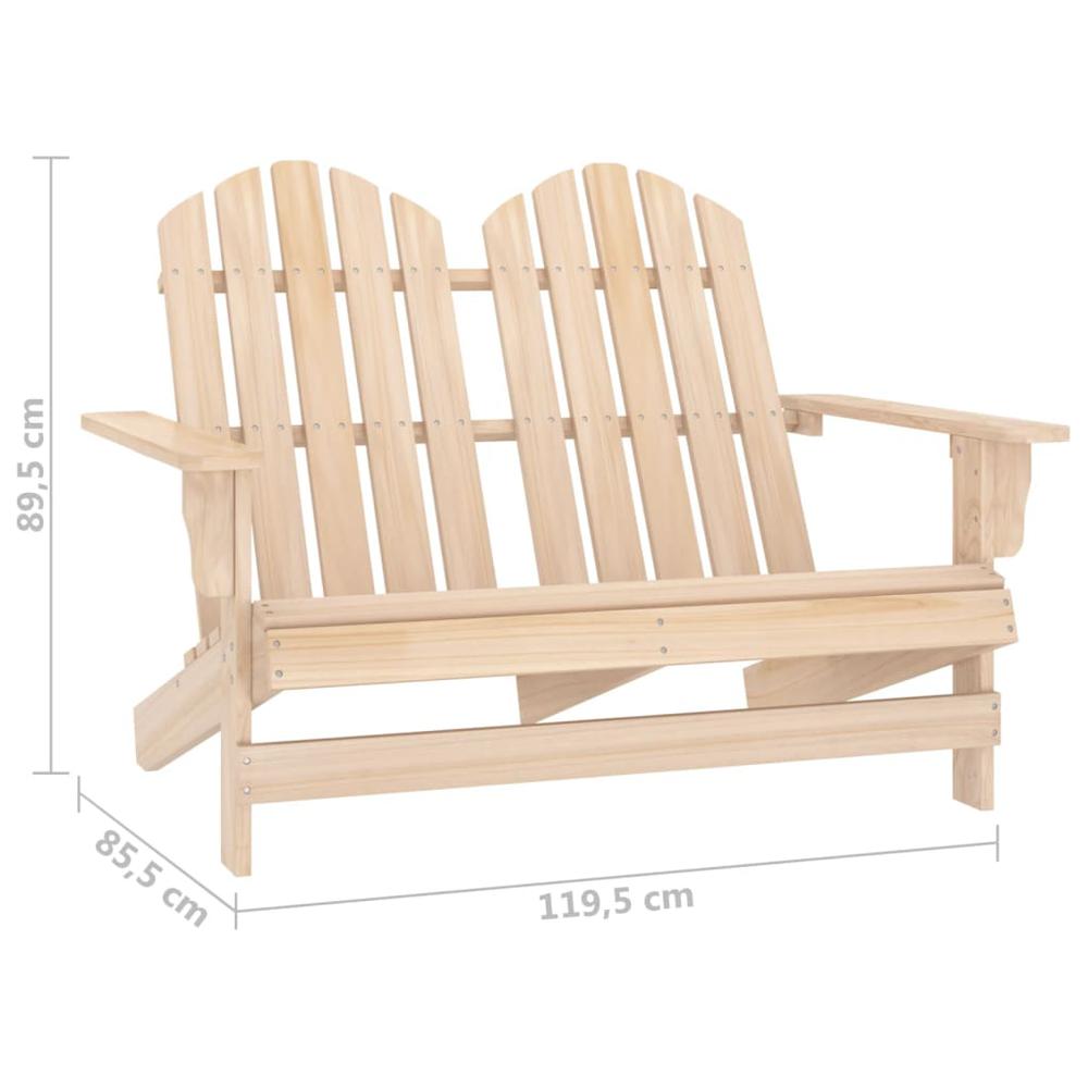 2-Seater Patio Adirondack Chair Solid Wood Fir. Picture 5