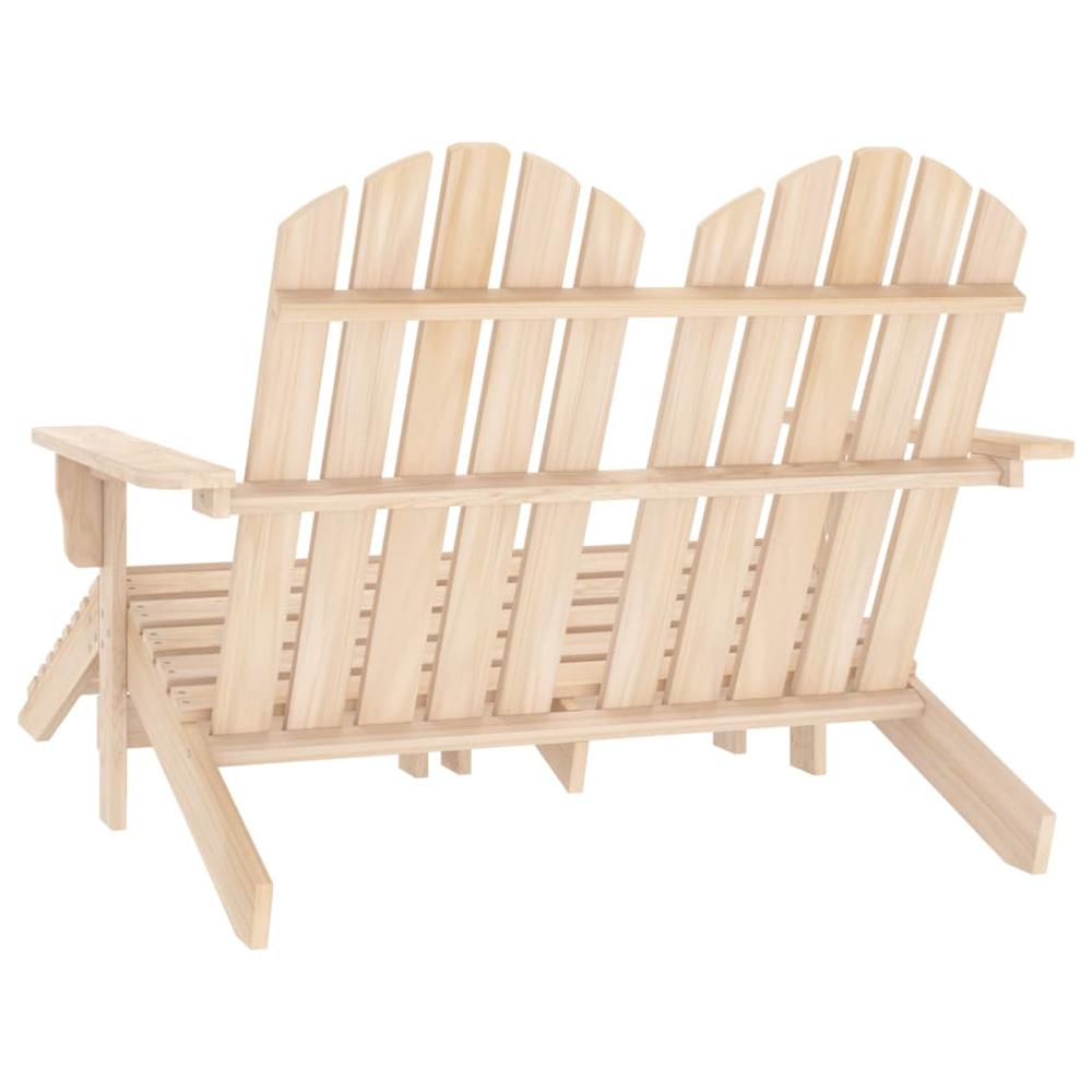 2-Seater Patio Adirondack Chair & Ottoman Fir Wood. Picture 3