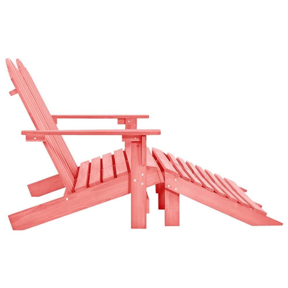 2-Seater Patio Adirondack Chair&Ottoman Fir Wood Pink. Picture 2