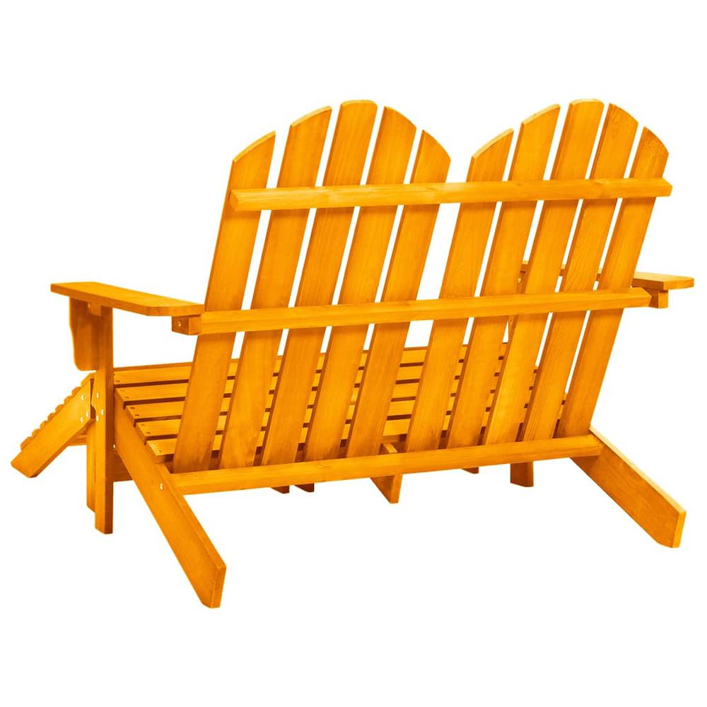 2-Seater Patio Adirondack Chair&Ottoman Fir Wood Orange. Picture 3