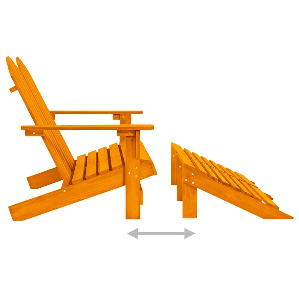 2-Seater Patio Adirondack Chair&Ottoman Fir Wood Orange. Picture 4